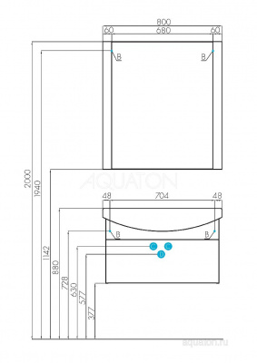 Тумба под раковину AQUATON Ария 80 подвесная белый 1A141701AA010 фото в интернет-магазине Русалия