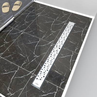 К-т водоотводящий желоб DP20-700 из нержавеющей стали + Декор. решетка DR20-700 Комплект: желоб DP20-700 + решетка DR20-700 фото в интернет-магазине Русалия