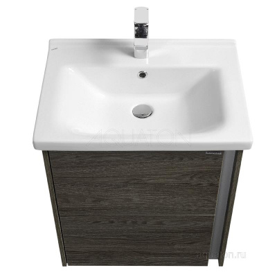 Тумба под раковину AQUATON Стоун 60 грецкий орех 1A231401SXC80 фото в интернет-магазине Русалия