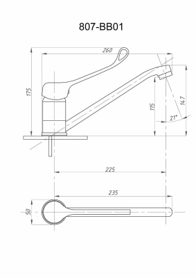 Смеситель локтевой FAUZT FZs-807-01 хирургический для раковины тип См-МОЦБА, См-УмОЦБА фото в интернет-магазине Русалия