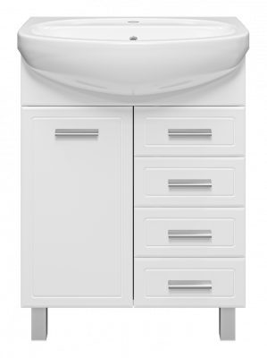 Тумба Стелла 65 с 4 ящиками и бельевой корзиной с раковиной Santek Стелла 65 Misty фото в интернет-магазине Русалия