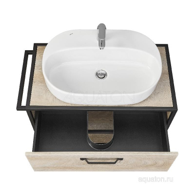 Тумба под раковину AQUATON Лофт Фабрик 80 дуб эндгрейн 1A242401LTDU0 фото в интернет-магазине Русалия