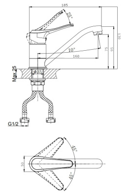 Смеситель для кухни RUSH Jawa (JA0735-25) фото в интернет-магазине Русалия