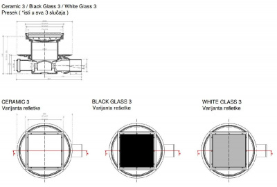 Точечный трап Pestan Confluo Standard 15х15 Black Glass Gold (13000155) фото в интернет-магазине Русалия