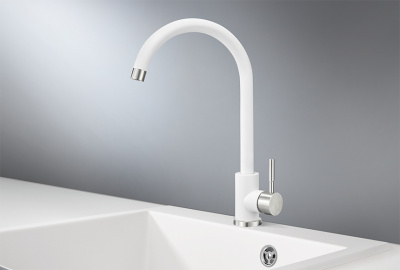 Смеситель для кухни GRANULA (ST-4031, БЕЛЫЙ) фото в интернет-магазине Русалия