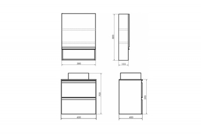 COMFORTY. Зеркало-шкаф "Эдинбург-60" бетон светлый фото в интернет-магазине Русалия