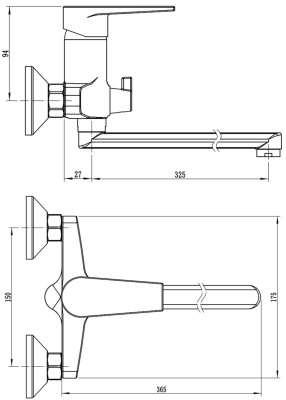 Смеситель для ванны ESKO Budapest с акс. (BT31) фото в интернет-магазине Русалия