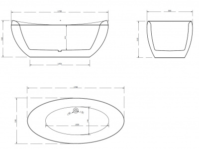 Акриловая ванна ABBER AB9236 170х80х64 см фото в интернет-магазине Русалия