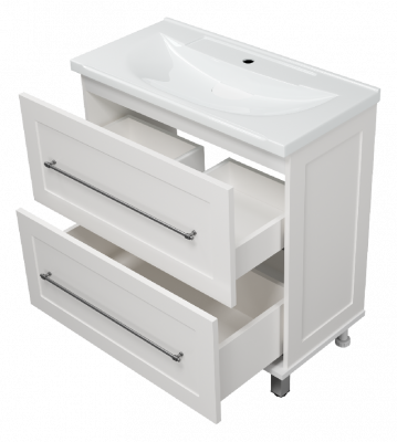 Тумба Марта 80 (белая) с раковиной Misty EVVA 80 Misty фото в интернет-магазине Русалия