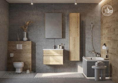 Зеркальный шкаф AQUATON Либерти 65 дуб эльвезия 1A279302LYC70 фото в интернет-магазине Русалия