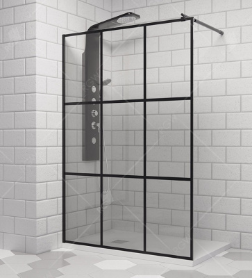 Перегородка для душа 140 WA-111B черная серия RGW фото в интернет-магазине Русалия