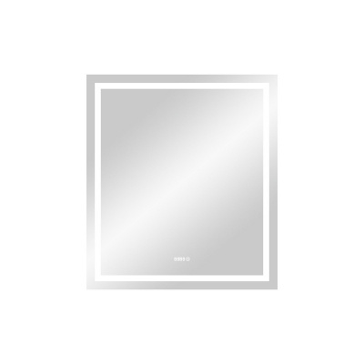 Зеркало с подсветкой Verte 800х900 часы (по центру), датчик движения ЗЛП630 Continent фото в интернет-магазине Русалия