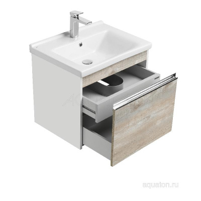 Тумба под раковину AQUATON Капри 60 бетон пайн 1A230101KPDA0 фото в интернет-магазине Русалия