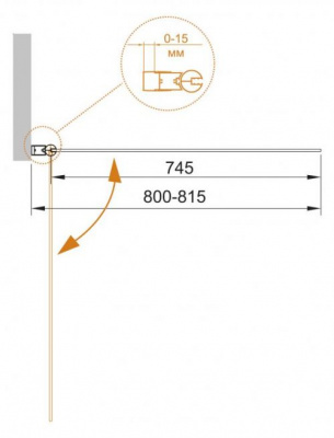 Шторка на ванну 80 ECO-O-V-1-80/140-C-Cr Cezares фото в интернет-магазине Русалия