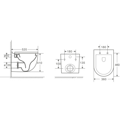 Унитаз подвесной безободковый AZ-0017 Fora с сиденьем микролифт Azario фото в интернет-магазине Русалия