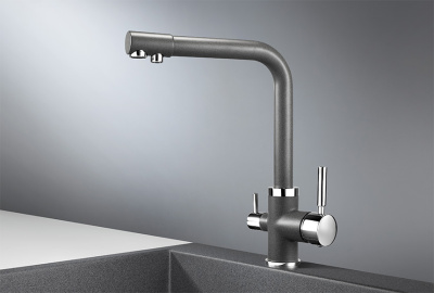 Смеситель для кухни GRANULA (2015, ГРАФИТ) фото в интернет-магазине Русалия