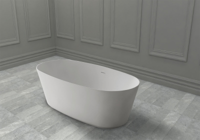 Ванна из искусственного камня ABBER Stein AS9606 белая матовая 160х80х55 см фото в интернет-магазине Русалия