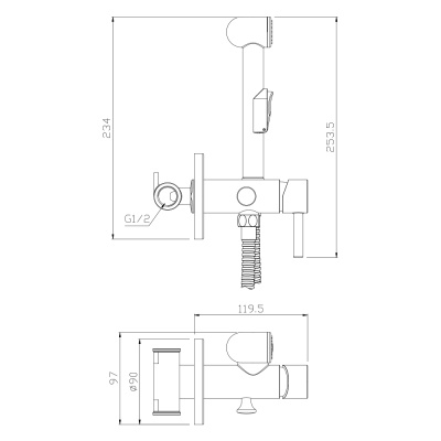 Смеситель OLIVE'S встраиваемый с гигиенической лейкой BALEAR (13141BLB) фото в интернет-магазине Русалия