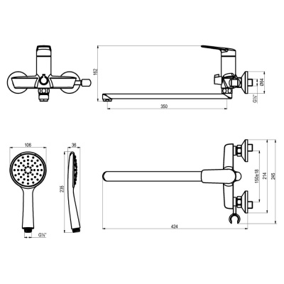 Смеситель Lemark Verba универсальный (LM11451C) фото в интернет-магазине Русалия