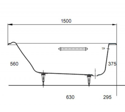 Чугунная ванна JACOB DELAFON PARALLEL E2949 150х70 с отверстиями под ручки фото в интернет-магазине Русалия