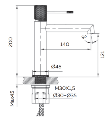 Смеситель для раковины AltroBagno Intento 0132 MW AltroBagnoIntento0132MW фото в интернет-магазине Русалия