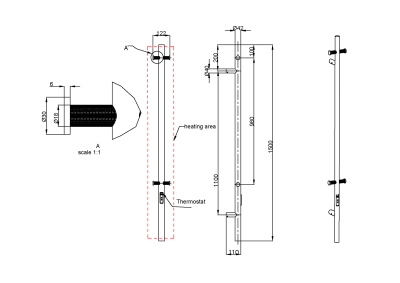 Полотенцесушитель электрический Uno NICKEL BRUSH 726-NB Boheme фото в интернет-магазине Русалия