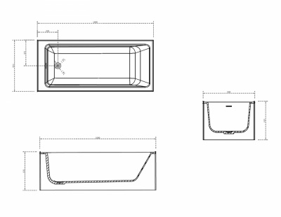 Ванна из искусственного камня ABBER Blitz AS9502GB 180х80х60 см фото в интернет-магазине Русалия