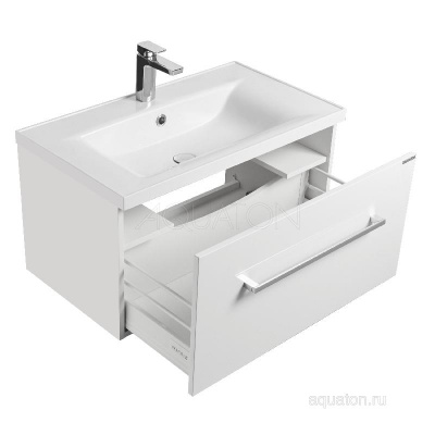 Тумба под раковину AQUATON Мадрид 80 М 1 ящик белый 1A126801MA010 фото в интернет-магазине Русалия