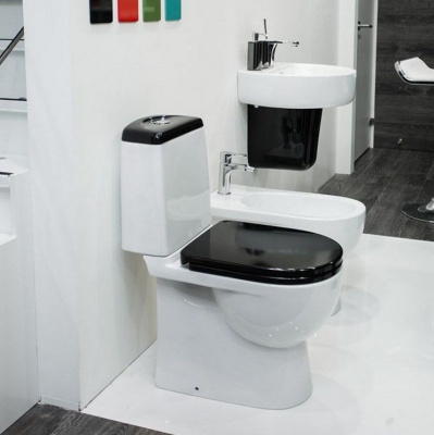 Унитаз Best Color Black с сиденьем микролифт BSTSLCC06100522 Sanita Luxe фото в интернет-магазине Русалия