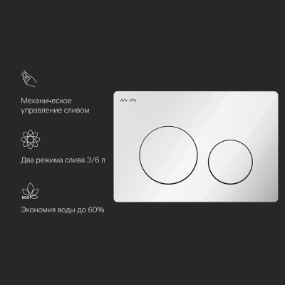 I090101 PrimeFit L, клавиша для инсталляции пластик, белый глянцевый Am.Pm фото в интернет-магазине Русалия