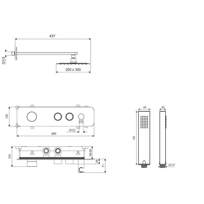 Система для душа скрытого монтажа EXCELLENT Krotos AREX.SET.8035CR (хром) фото в интернет-магазине Русалия