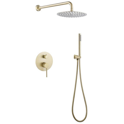 Душевая система ABBER Emotion AF8818G скрытого монтажа без излива, золото матовое фото в интернет-магазине Русалия