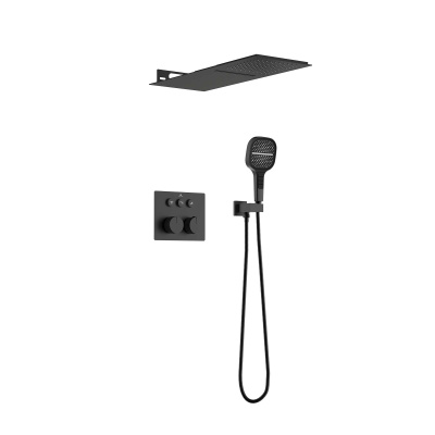 Душевой комплект VSFW-401TMB термостатический встраиваемый, трехрежимный, черный Vincea фото в интернет-магазине Русалия