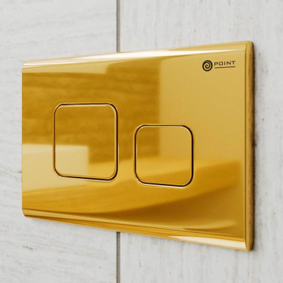 Клавиша смыва Афина PN44041G золото глянец Point фото в интернет-магазине Русалия