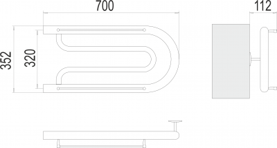 Водяной полотенцесушитель Фокстрот (1")320х700 4620768881251 Terminus фото в интернет-магазине Русалия
