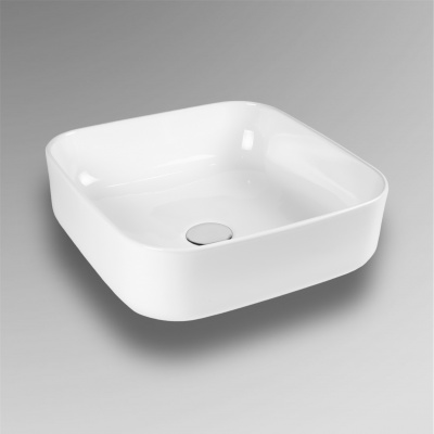 BOND S57-380 Раковина накладная квадратная 38*38*13,5см белая фото в интернет-магазине Русалия