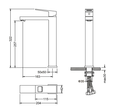 Смеситель для раковины-чаши Timo Briana (7111/17F) золото матовое фото в интернет-магазине Русалия