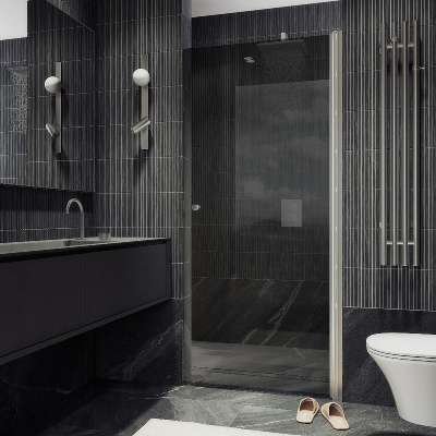 Душевая дверь на монопетле 1980*600 Стекло 6 мм Графит MGD-812-5 Maybah Glass фото в интернет-магазине Русалия