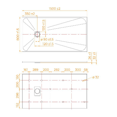 Душевой поддон прямоугольный RGW TSS-W Белый 80x150, стеклокомпозит фото в интернет-магазине Русалия