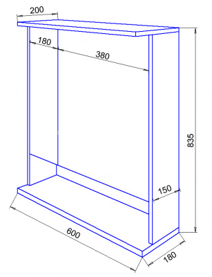 Зеркало-шкаф Loranto Арфа 60 (600х835х200) с подсветкой (CS00046149) фото в интернет-магазине Русалия
