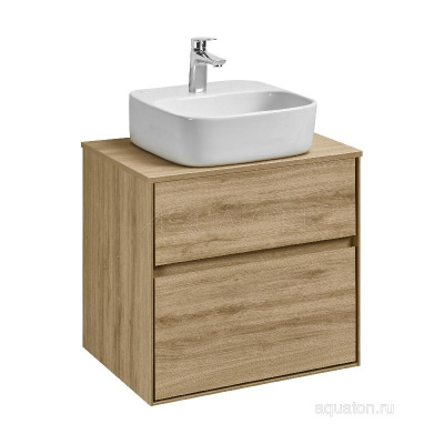 Тумба под раковину AQUATON Либерти 60 2 ящика, дуб эльвезия 1A279401LYC70 фото в интернет-магазине Русалия