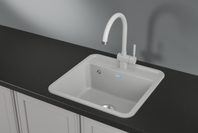 Кухонная мойка GRANULA Стандарт (5001, БЕЛЫЙ) фото в интернет-магазине Русалия