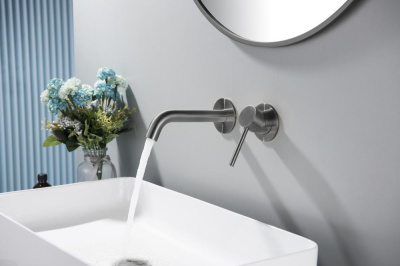 Смеситель для раковины встроенный Timo Saona черное золото (2372/18SM) фото в интернет-магазине Русалия