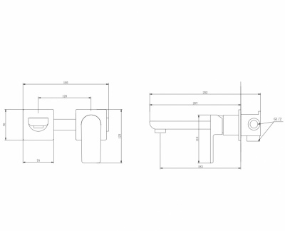 Смеситель ABBER Weiss Insel AF8082W для раковины скрытого монтажа, белый-хром фото в интернет-магазине Русалия