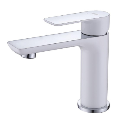 Смеситель ABBER Weiss Insel AF8010W для раковины, белый-хром фото в интернет-магазине Русалия