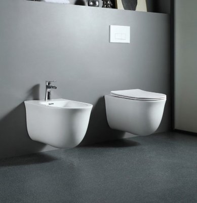 Унитаз подвесной безободковый AQUATEK КЛАССИК AQ1111-00 525*365*340 мм, горизонтальный выпуск, тонкое сиденье с механизмом плавного закрывания, крепеж фото в интернет-магазине Русалия