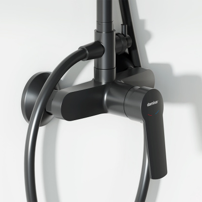 977710300 Jupiter душевая система с душевым смесителем, черный Damixa фото в интернет-магазине Русалия