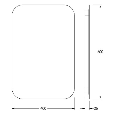 Зеркало  с LED-подсветкой настенное OPTI DEFESTO 40x60 см, DF 2802R фото в интернет-магазине Русалия