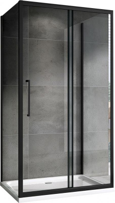 Душевой уголок ABBER Schwarzer Diamant AG30170BH-S90B-S90B 90х170 прямоугольный, профиль черный, прозрачное стекло фото в интернет-магазине Русалия