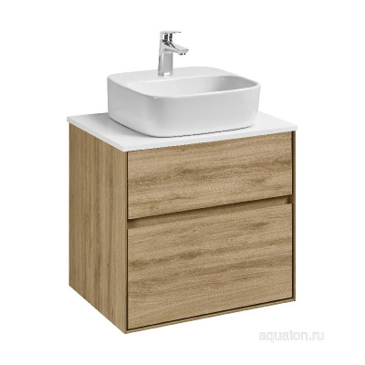 Тумба под раковину AQUATON Либерти 60 2 ящика, дуб эльвезия 1A279401LYC70 фото в интернет-магазине Русалия